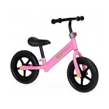 Bicicleta fara pedale cu roti din spuma EVA Ecotoys JM-763 - Roz