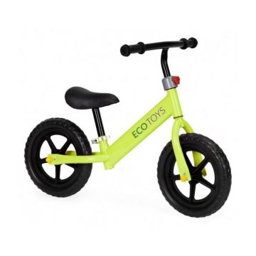 Bicicleta fara pedale cu roti din spuma EVA Ecotoys JM-763 - Verde