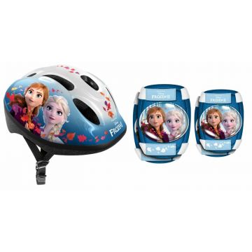 Set casca protectie, genunchiere si cotiere, Stamp, Disney, Sigure si confortabile, Reglabile, Conform cu EN1078, Marime 50/56 cm, 3 ani+, Frozen