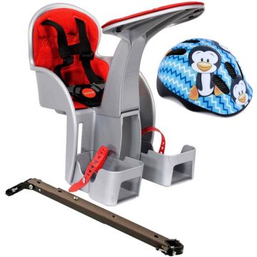 Weeride - Scaun bicicleta copii SafeFront Clasic. Pozitie montare Centru. 15 si si Casca Protectie XS 44-48 Penguin WR09SKPG