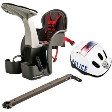 Set Scaun bicicleta copii, Pozitie montare Centru, 15 Kg si Casca Protectie XS 44-48 Police WeeRide WR01SKPL