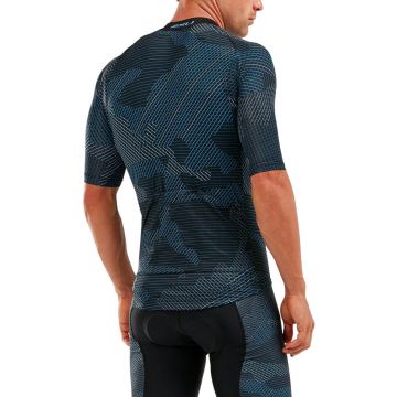 2XU - Aero Cycle Jersey - Tricou ciclism - albastru camuflaj