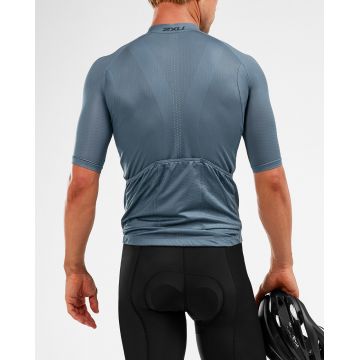 2XU - tricou ciclism barbati Elite Cycle  Jersey - gri albastru fade