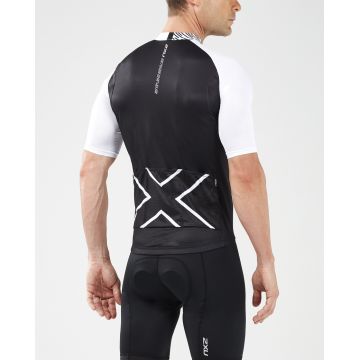 2XU - tricou ciclism barbati Elite Cycle  Jersey - negru alb