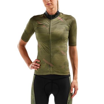 2XU - Tricou pentru ciclism pentru femei - Aero Cycle Jersey - verde camuflaj