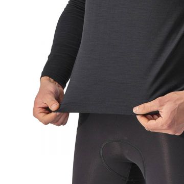 Castelli - bluza corp ciclism maneca lunga Bandito Wool LS base layer - negru