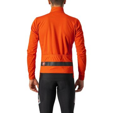 Castelli - jacheta ciclism iarna pentru barbati Raddoppia 3 jacket - portocaliu fiery Negru Reflex