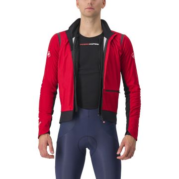 Castelli - Jacheta ciclism vreme rece sau iarna,  Alpha Doppio RoS Jacket - rosu negru