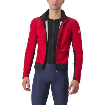 Castelli - Jacheta ciclism vreme rece sau iarna,  Alpha Doppio RoS Jacket - rosu negru