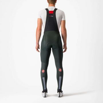 Castelli - pantaloni lungi ciclism barbati Sorpasso Ros Bibtight - verde inchis rover