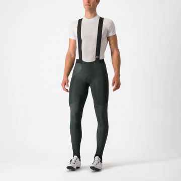 Castelli - pantaloni lungi ciclism barbati Sorpasso Ros Bibtight - verde inchis rover