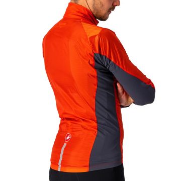 Castelli Squadra stretch - jacheta ciclism anti vant - rosu-antracit