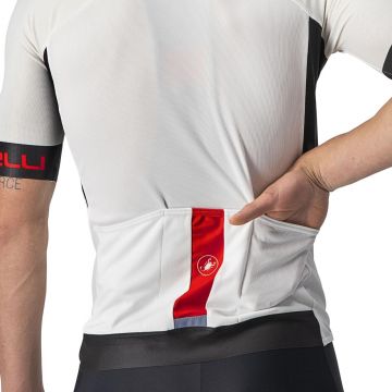 Castelli - tricou ciclism barbati cu maneca scurta Entrata VI jersey - alb negru rosu