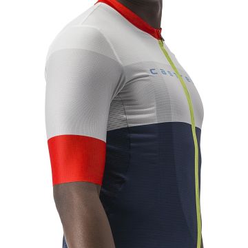 Castelli - tricou ciclism barbati maneca scurta Sezione jersey - bleumarin alb ivory rosu