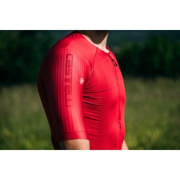 Castelli - tricou ciclism cu maneca scurta pentru barbati Aero Race 7.0 - rosu intens rich