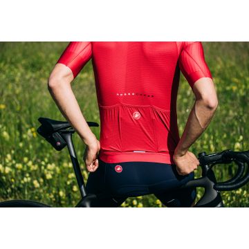 Castelli - tricou ciclism cu maneca scurta pentru barbati Aero Race 7.0 - rosu intens rich
