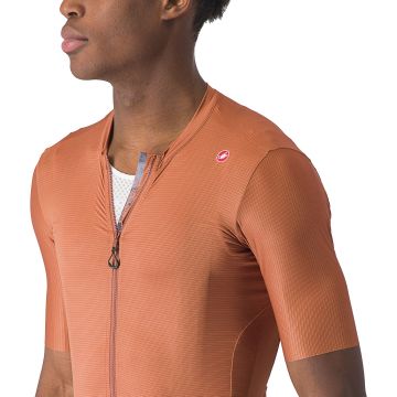 Castelli - tricou ciclism cu maneca scurta pentru barbati Espresso Jersey - maro deschis mocha gri inchis