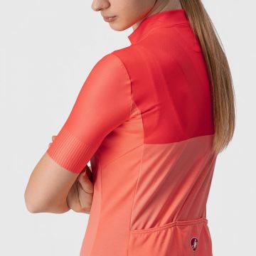 Castelli  - tricou ciclism femei maneca scurta Velocisoma W jersey - portocaliu coral roz briliant