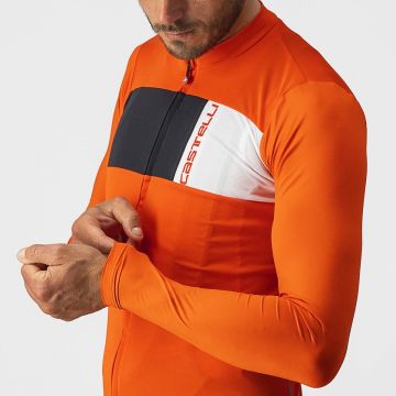 Castelli - tricou ciclism maneca lunga Prologo 7 LS jersey - portocaliu antracit alb