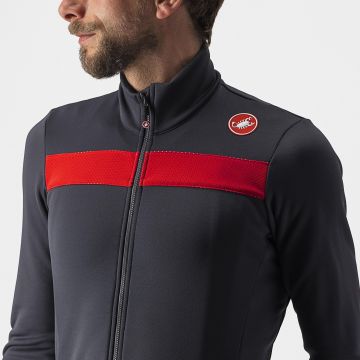 Castelli - tricou maneca lunga 14-20 gr C - Puro 3 FZ - antracit | rosu