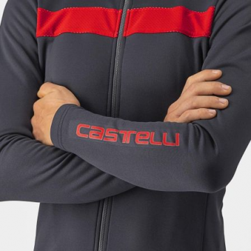 Castelli - tricou maneca lunga 14-20 gr C - Puro 3 FZ - antracit | rosu