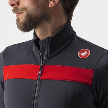 Castelli - tricou maneca lunga 14-20 gr C - Puro 3 FZ - antracit | rosu