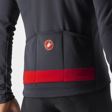 Castelli - tricou maneca lunga 14-20 gr C - Puro 3 FZ - antracit | rosu