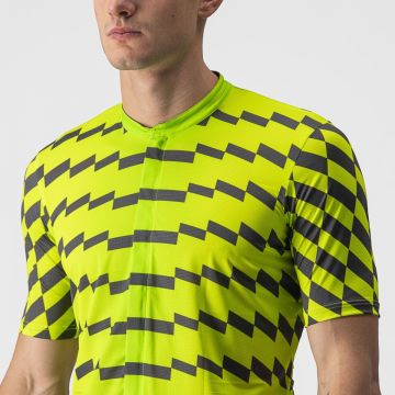 Castelli - tricou pentru ciclism cu maneca scurta Unlimited Sterrato Jersey - verde electric lime gri inchis