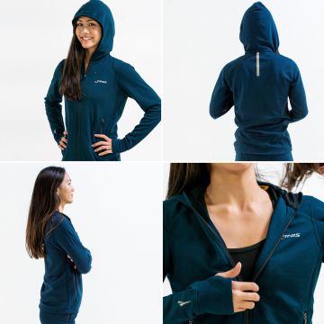 Finis - Hanorac tehnic cu fermoar pentru femei Tech Jacket - albastru inchis