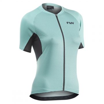 Northwave - tricou ciclism cu maneca scurta pentru femei Force Evo Women Jersey - albastru deschis surf negru