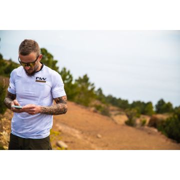 Northwave - Tricou ciclism pentru barbati maneca scurta Bomb jersey - alb portocaliu auriu