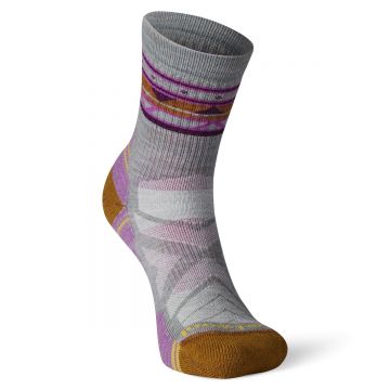 Smartwool - sosete sport femei Hike Zig Zag Valley Light Cushion Mid Crew socks - gri lunar maro frunza