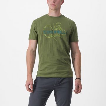 Tricou casual Castelli Finale Tee Verde XXL