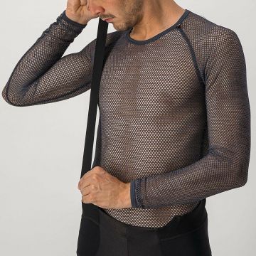 Castelli - bluza corp ciclism maneca lunga pentru barbati Miracolo Wool LS base layer - negru