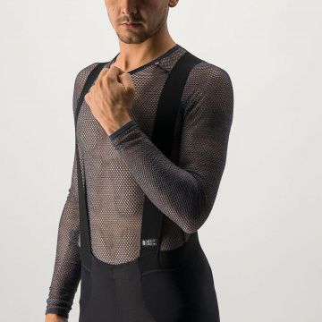 Castelli - bluza corp ciclism maneca lunga pentru barbati Miracolo Wool LS base layer - negru