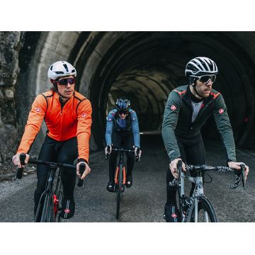 Castelli - jacheta ciclism de iarna Alpha Ros 2 Gore-Tex Infinium wind stopper - portocaliu negru