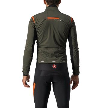 Castelli - jacheta ciclism de iarna Alpha Ros 2 Gore-Tex Infinium wind stopper - verde militar rosu