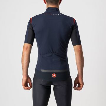Castelli - Jacheta ciclism maneca scurta pentru barbati Gabba RoS - albastru inchis savile portocaliu