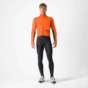 Castelli - Jacheta ciclism vreme rece sau iarna,  Alpha Doppio RoS Jacket - portocaliu negru