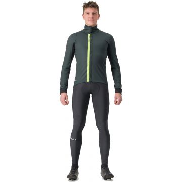 Castelli - Jacheta ciclism vreme rece sau iarna, Entrata Jacket - verde inchis rover galben fluo