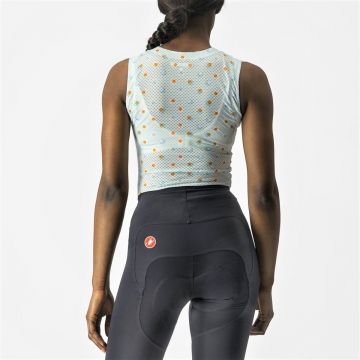 Castelli - maiou ciclism pentru femei PRO Mesh 3 W sleeveless base layer - alb bleu deschis portocaliu