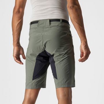 Castelli - pantaloni ciclism scurti si largi pentru barbati Unlimited Trail Baggy Short - verde army padure negru