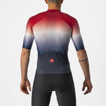 Castelli - Tricou ciclism barbati, maneca scurta Aero Race 6.0 - Rosu Alb Bleumarin