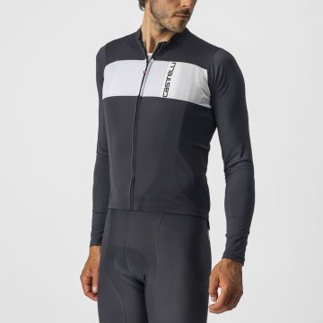 Castelli - tricou ciclism maneca lunga Prologo 7 LS jersey - gri antracit alb
