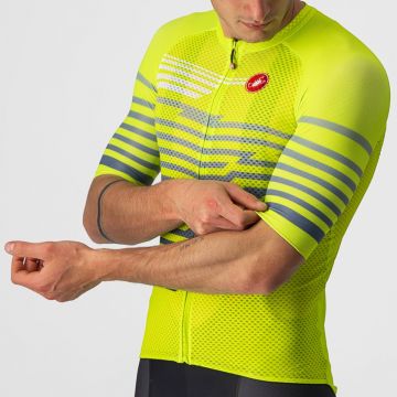 Castelli - tricou pentru ciclism cu maneca scurta Climbers 3.0 SL jersey - galben fluo gri reflect