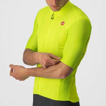 Castelli - tricou pentru ciclism cu maneca scurta Endurance Elite Jersey - galben fluo negru