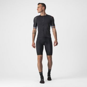 Castelli - tricou pentru ciclism cu maneca scurta Entrata IV - negru albastru portocaliu