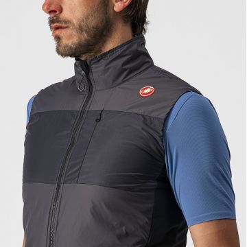 Castelli - vesta ciclism pentru barbati Unlimited Puffy Vest - gri inchis negru argintiu
