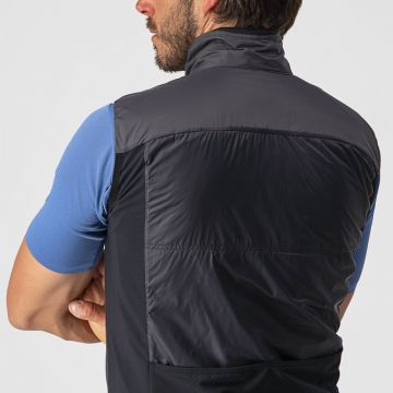 Castelli - vesta ciclism pentru barbati Unlimited Puffy Vest - gri inchis negru argintiu