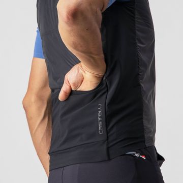 Castelli - vesta ciclism pentru barbati Unlimited Puffy Vest - gri inchis negru argintiu